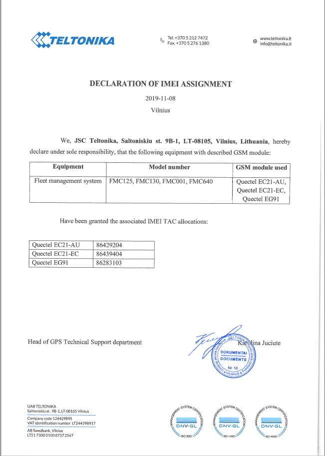 Declaration of IMEI assignment, Quectel EC21-AU, Quectel EC21-EC, Quectel EG91 2019-11-08.png