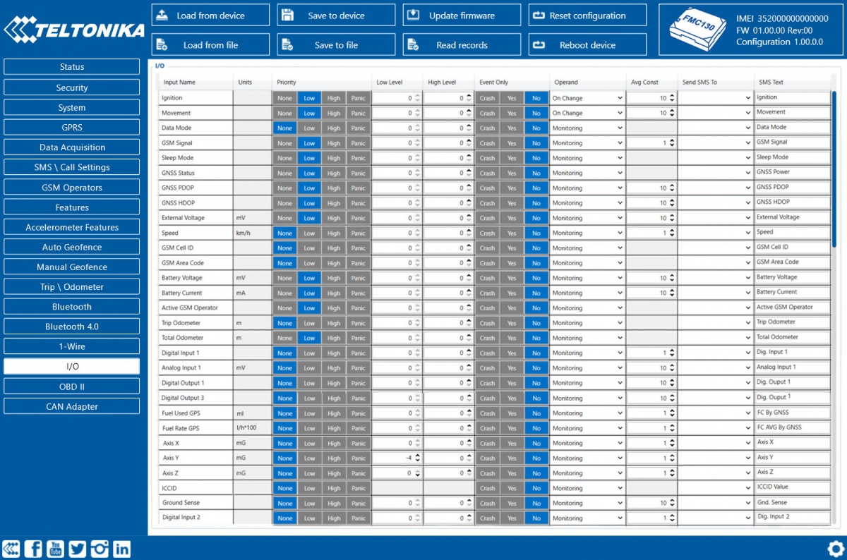 FMC130 SMS events - Wiki Knowledge Base | Teltonika GPS