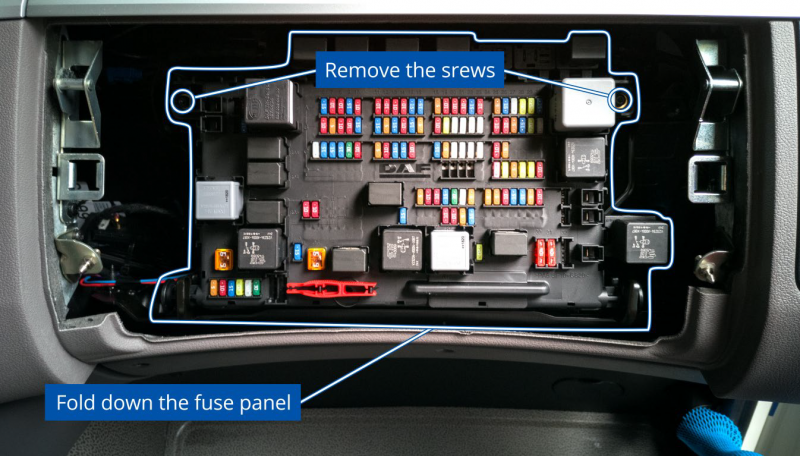 Fuse panel and screws location