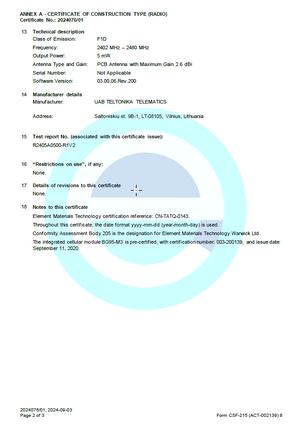 FMM650 TELEC certificate second page.png