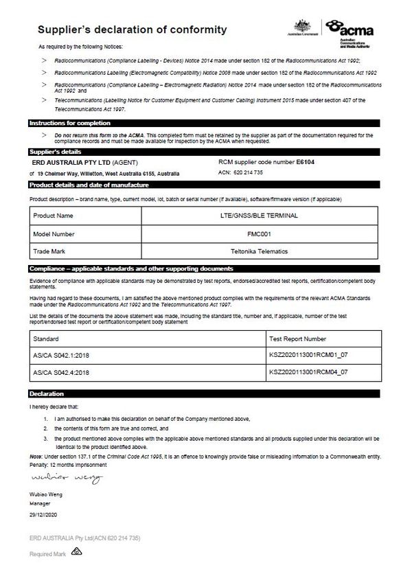 FMC001 RCM - Wiki Knowledge Base | Teltonika GPS