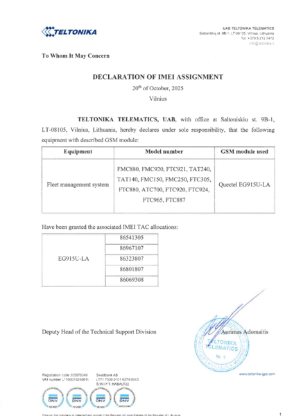 File:Declaration of IMEI assignment, EG915U-LA, 2025-10-20.png
