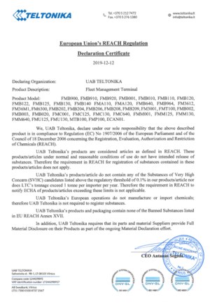 European Unions REACH Regulation Declaration Certificate, 2019-12-12.PNG
