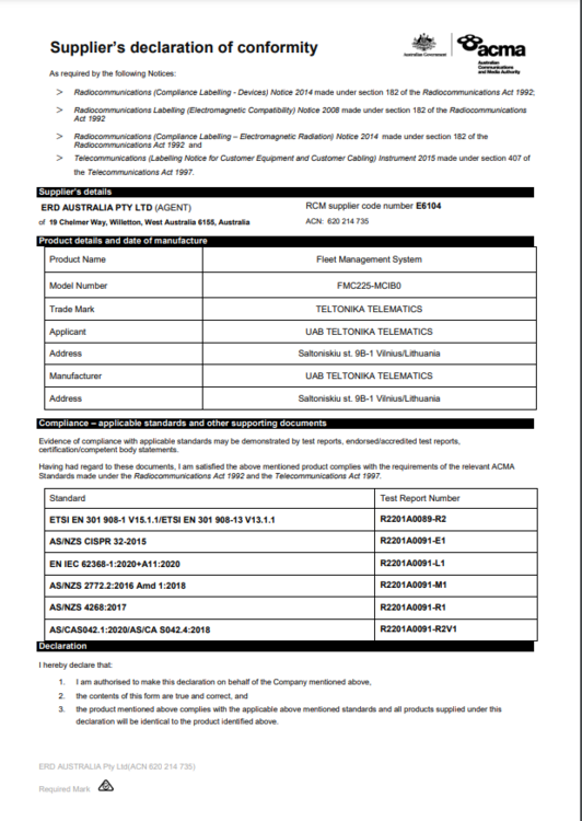 FMC225 RCM - Wiki Knowledge Base | Teltonika GPS